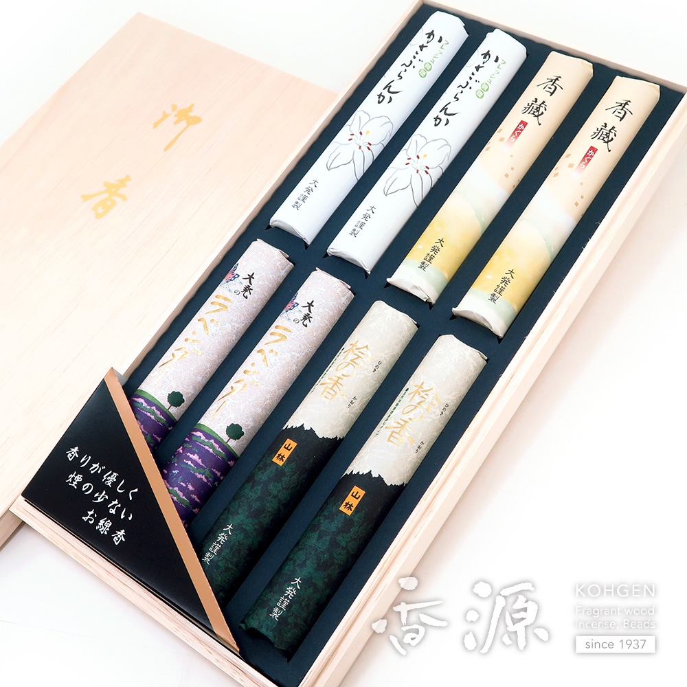 大発 お線香 贈答用 ギフト 4種詰め合わせ 8把入 桐箱