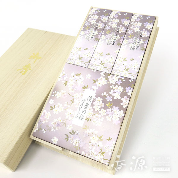 日本香堂のギフト淡墨の桜浮きローソクセット桐箱の詳細写真１