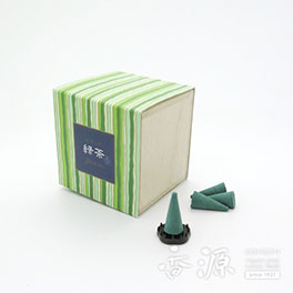 日本香堂 かゆらぎ 緑茶 コーン型