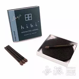 hibi deep incense match type. Cedar Wood 8 sticks with incense mat