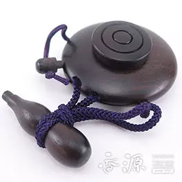 塗香入れ 黒檀 大 瓢箪つき