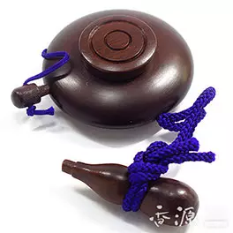塗香入れ 紫檀 大 瓢箪つき